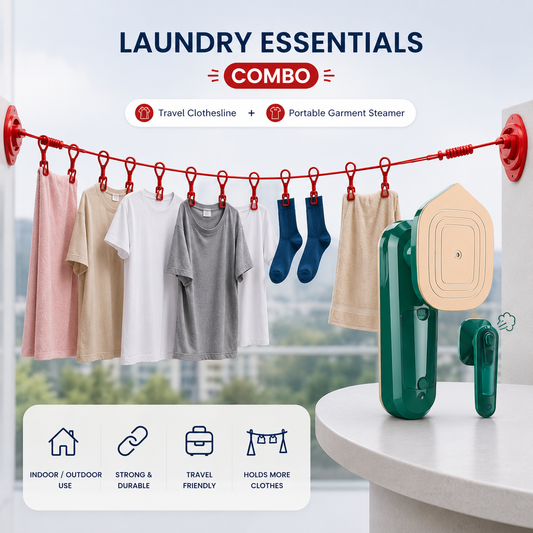 Mini iron steamer + cloth drying line