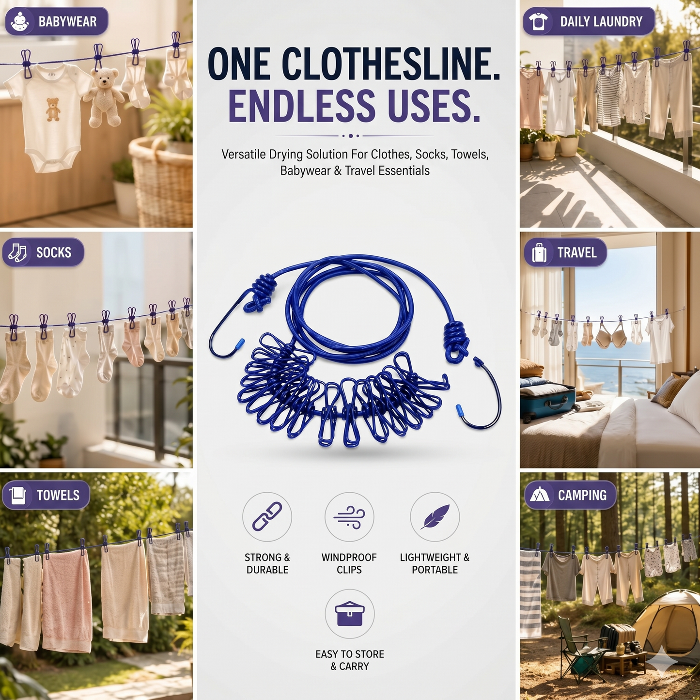Mini iron steamer + cloth drying line